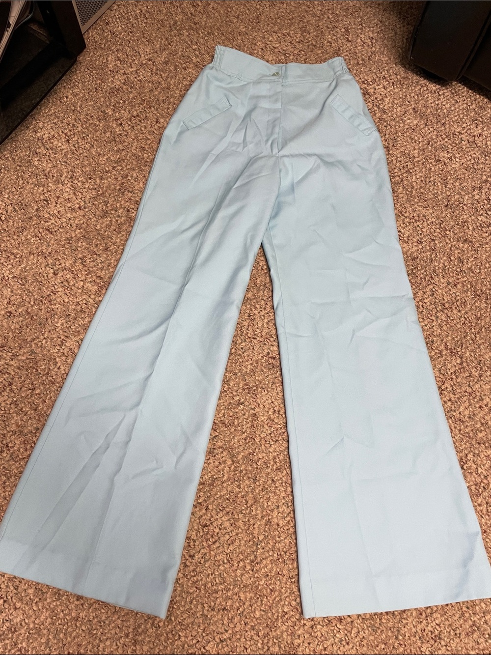 Vintage 70s powder blue bell bottom High-Waist Pants - super cool